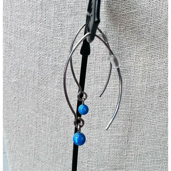 Silver 925 Simulated Fire Opal Snowflake 18" Necklace + Drop Earring Set Jewelry - Picture 11 of 16